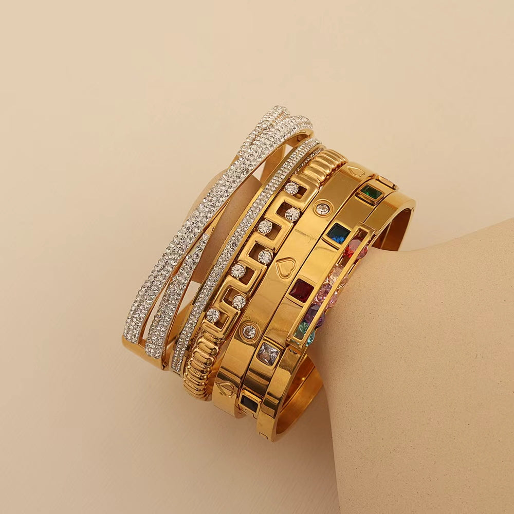 Charming Cross Full Zircon Line Bangle