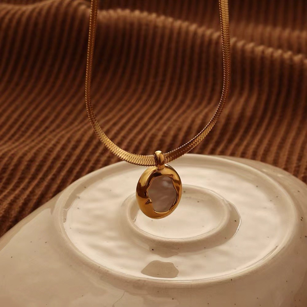 Mother-of-Pearl Medallion Necklace