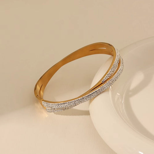 Charming Cross Full Zircon Line Bangle