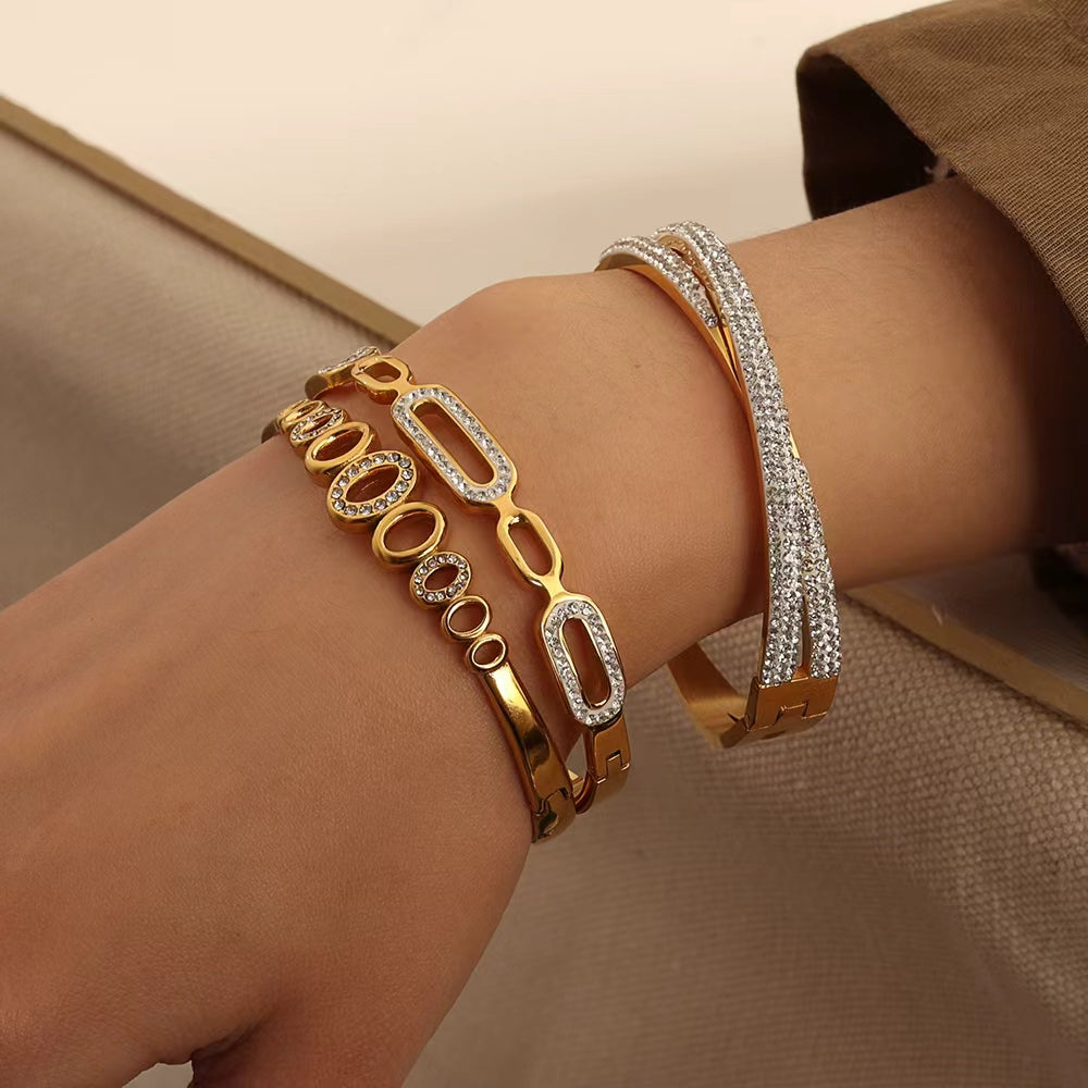 Charming Cross Full Zircon Line Bangle