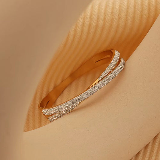 Charming Cross Full Zircon Line Bangle