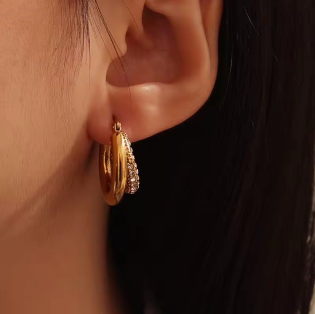Double-layer Zircon Earrings
