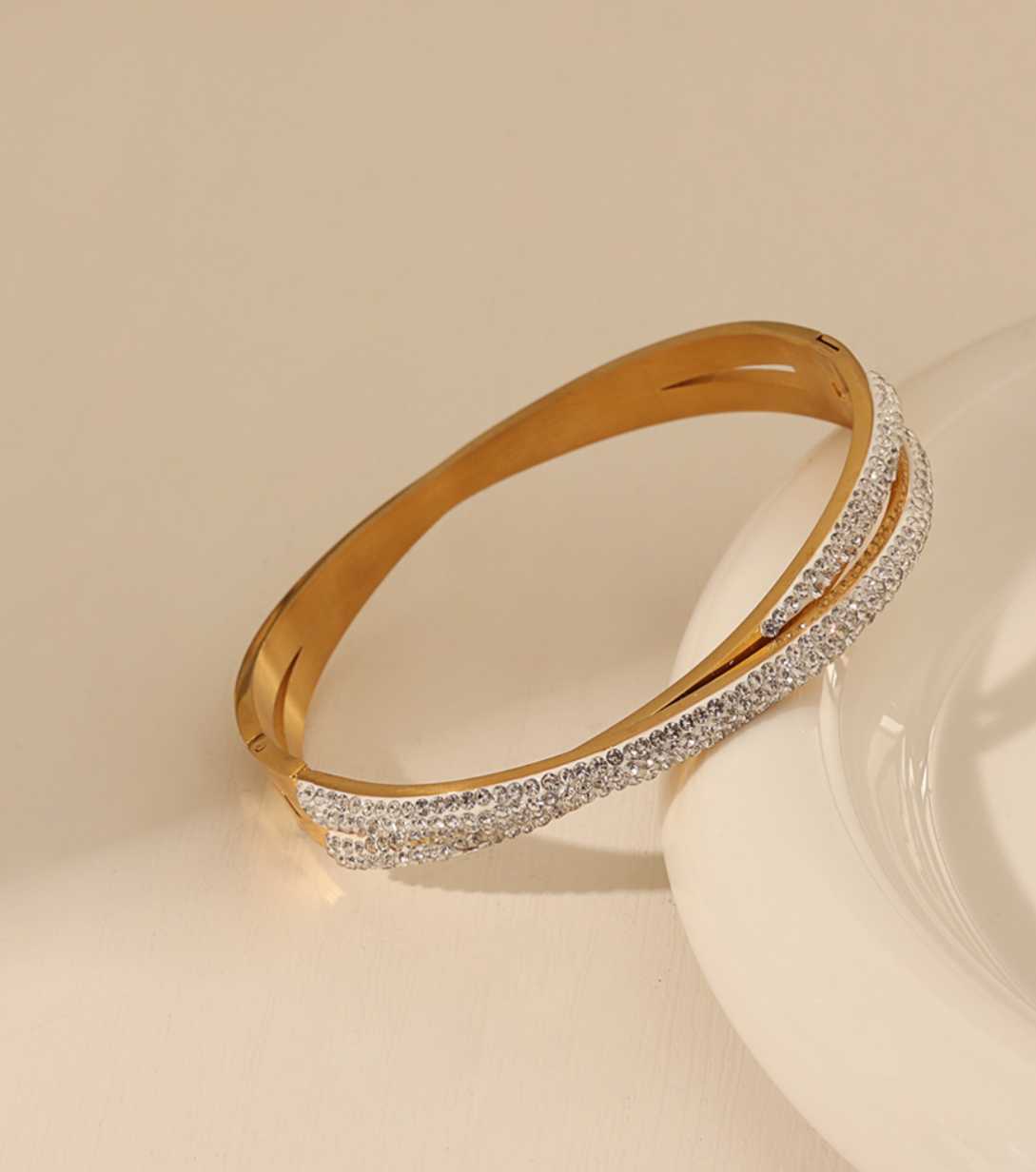 Charming Cross Full Zircon Line Bangle
