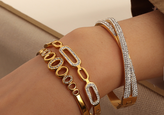 Charming Cross Full Zircon Line Bangle