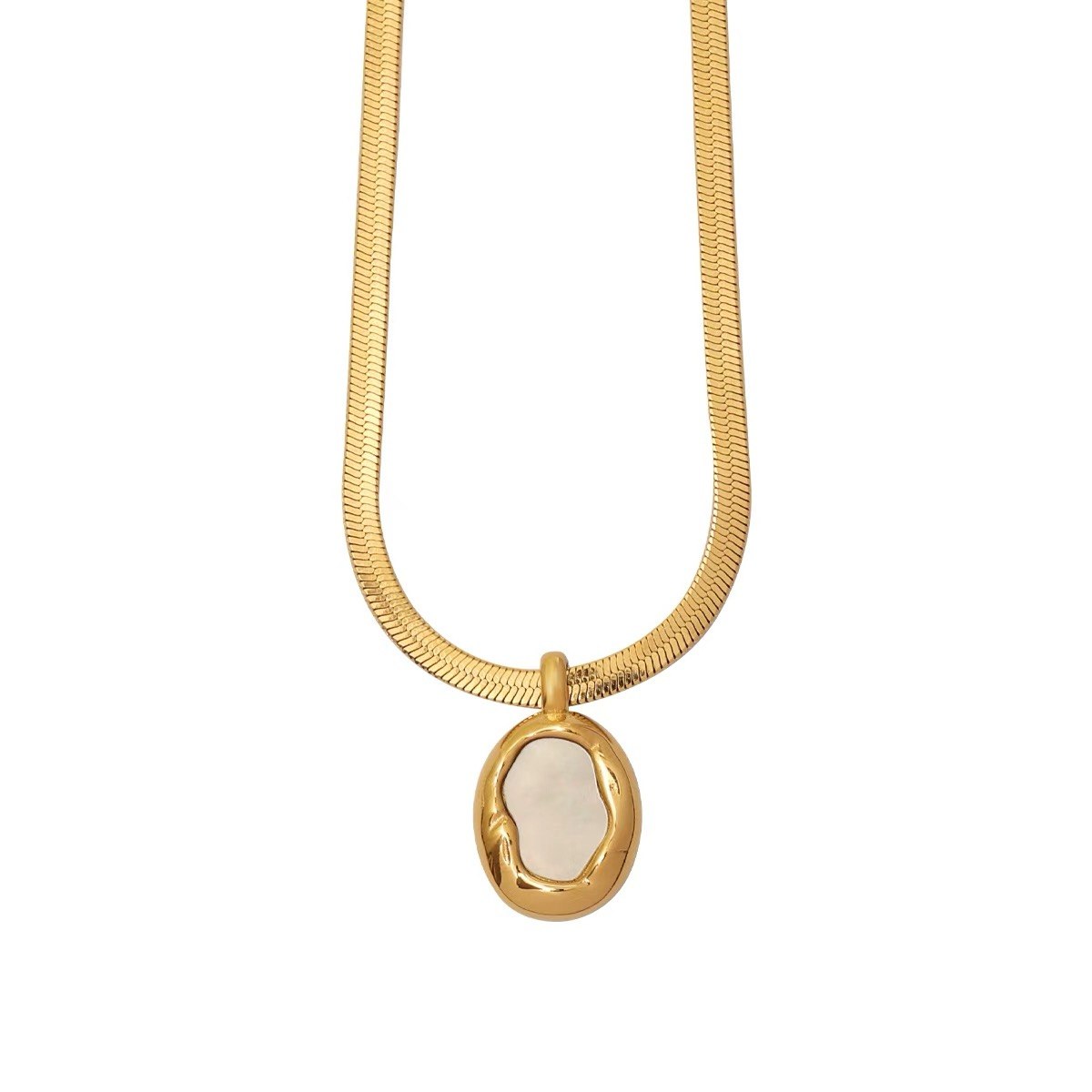 Mother-of-Pearl Medallion Necklace