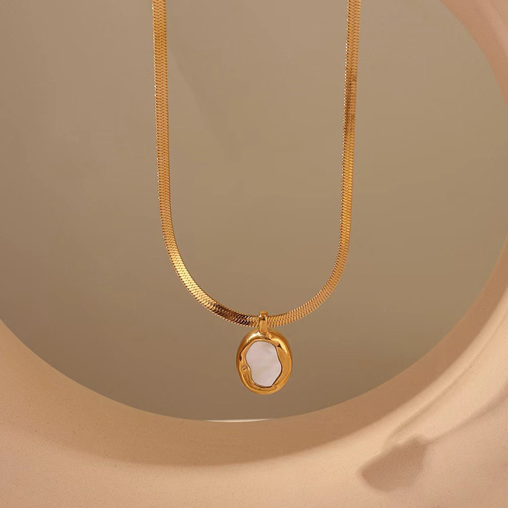 Mother-of-Pearl Medallion Necklace